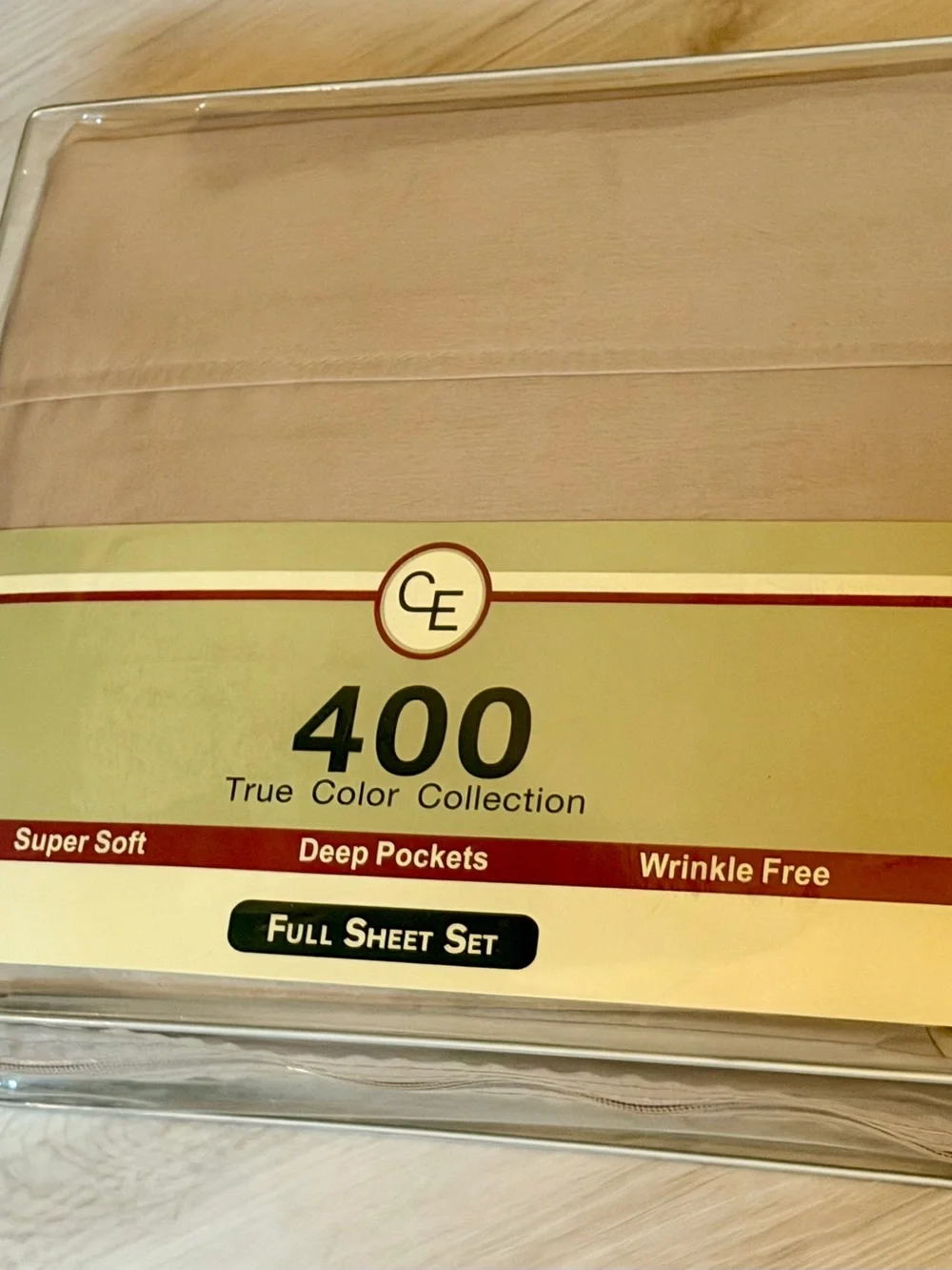 CE 400 Thread Count Full Sheet Set Taupe Brown Deep Pocket Wrinkle Free New